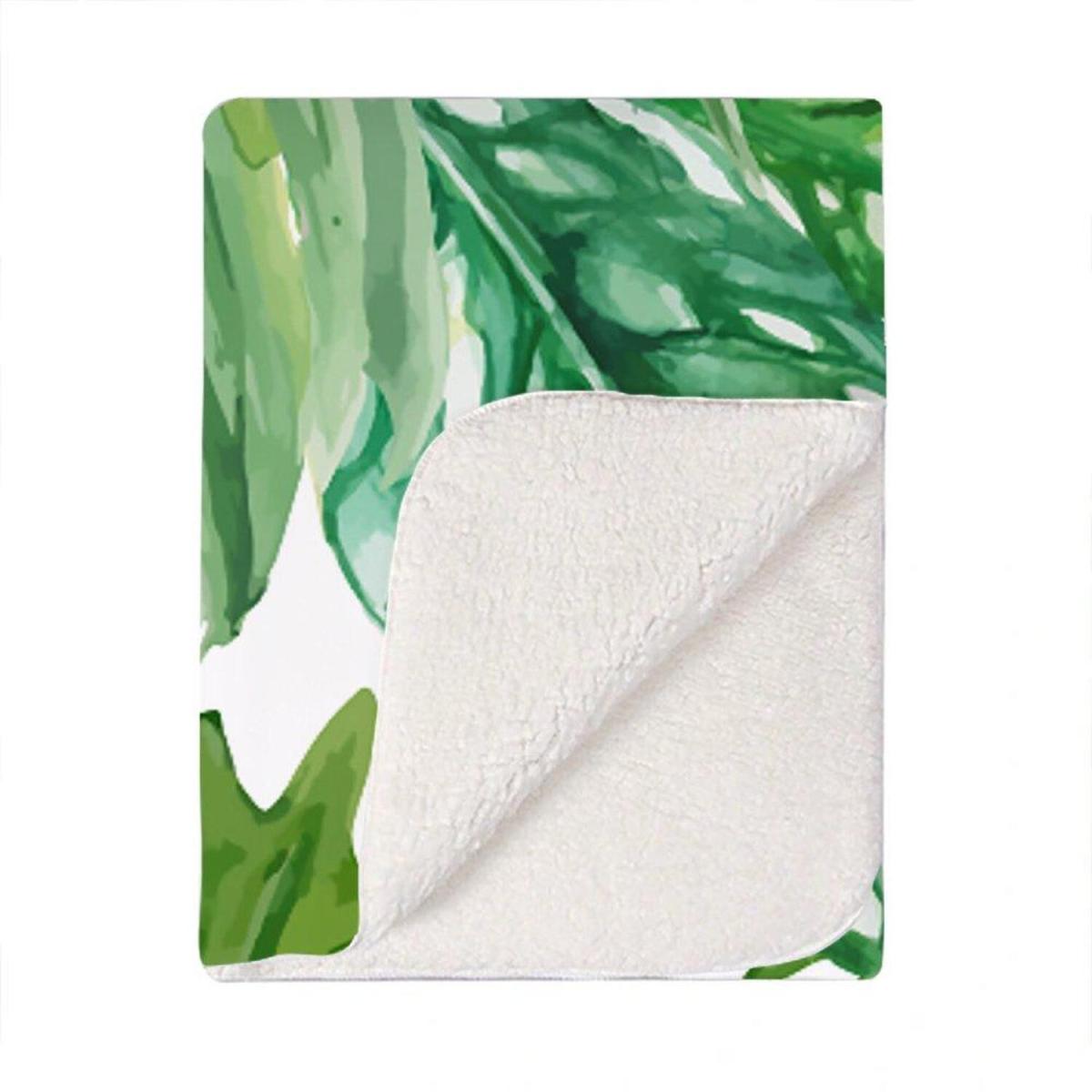 Exotic Rainforest Leaves Blanket - Green – image 2