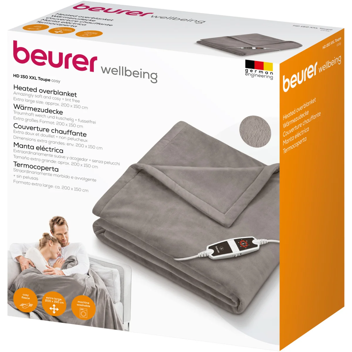 Beurer XXL Heated Throw with 6 Temperature Settings Taupe - brown – image 2