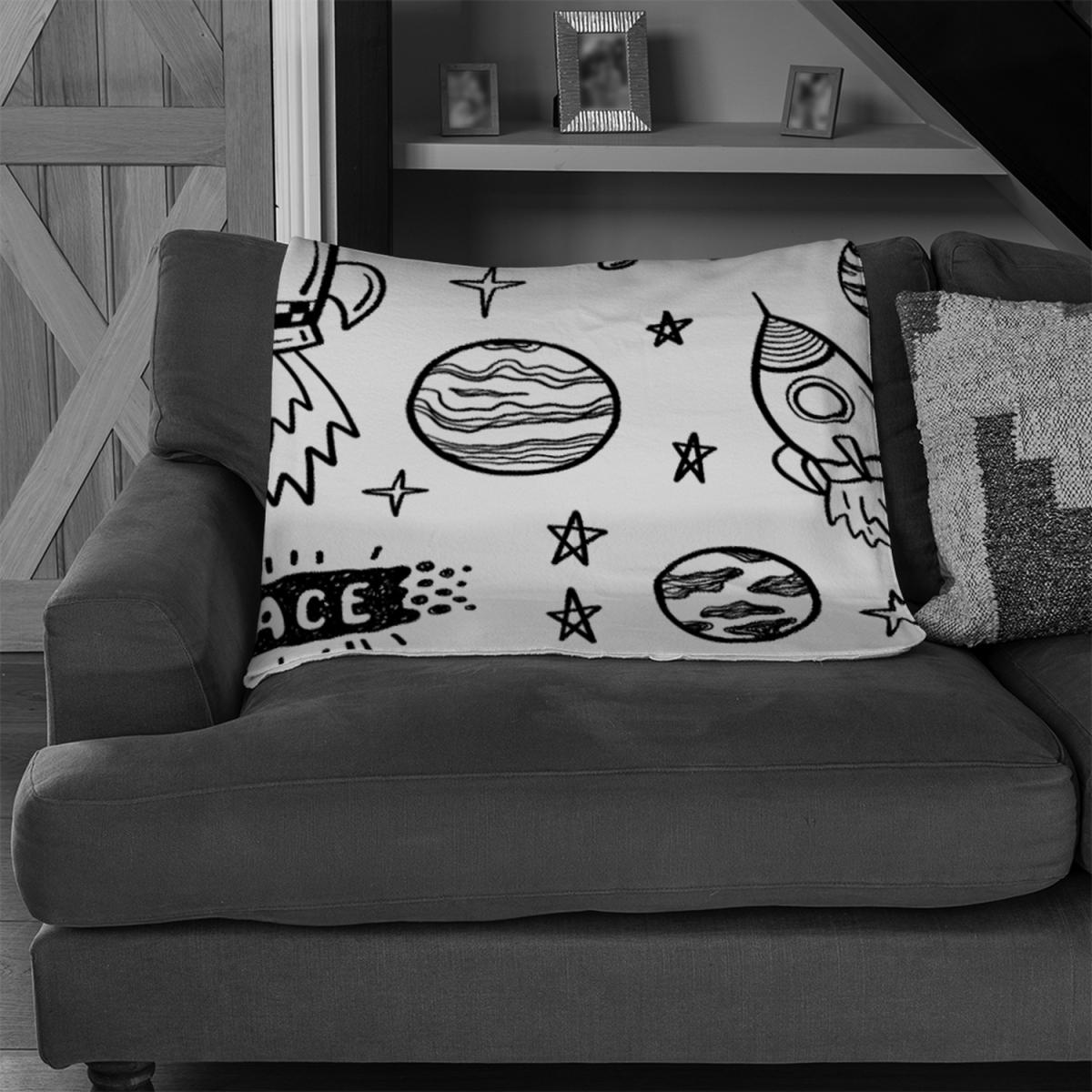 Doodle Space Blanket - Black – image 3