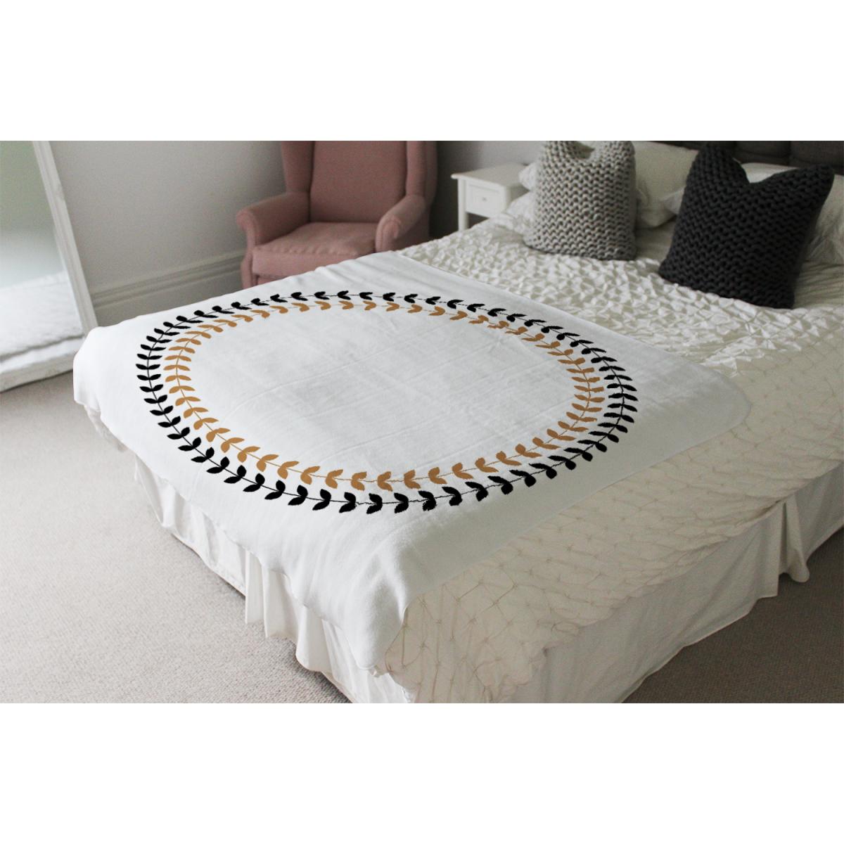 Greek Olive Tree Leaves Blanket - Black – image 4