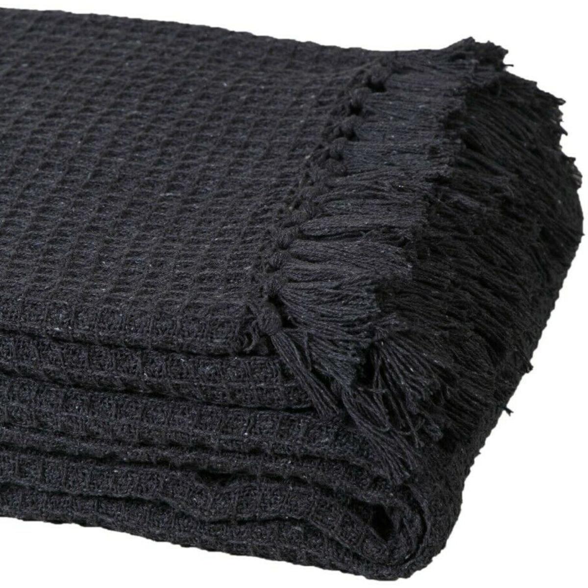 Pure Cotton Honeycomb Chair Sofa Bed Throws - Mustard – image 3