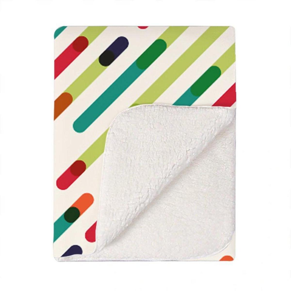 Coloured Diagonal Abstract Pattern Blanket - Green – image 2