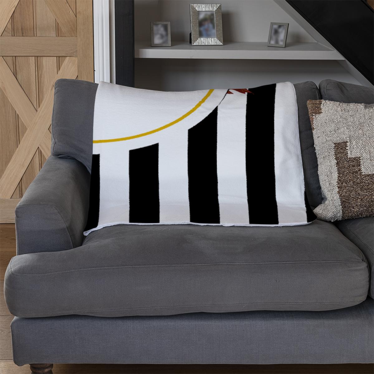Black Stripes Autumn Leaves Blanket - Orange – image 3
