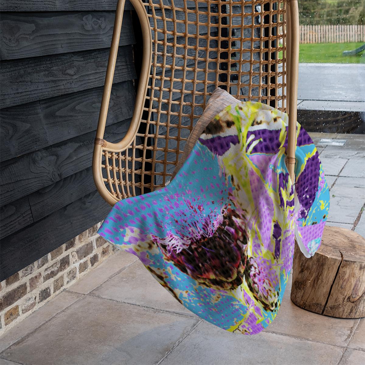 Afro Plants Blanket - Blue – image 3