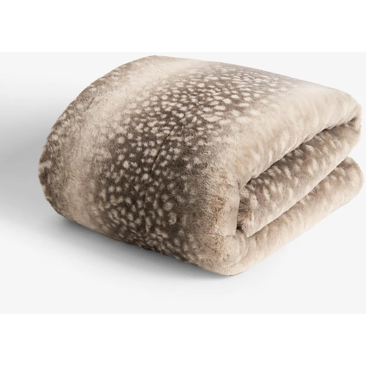 OHS Stripe Fawn Faux Fur Throw - Mink/White – image 3