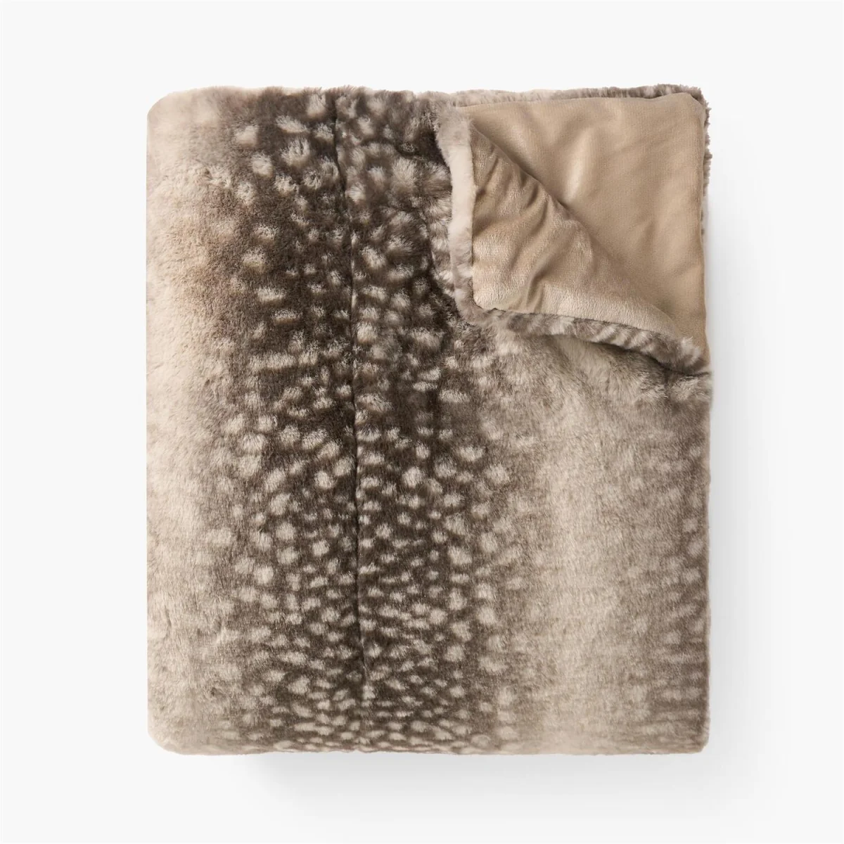 OHS Stripe Fawn Faux Fur Throw - Mink/White – image 4