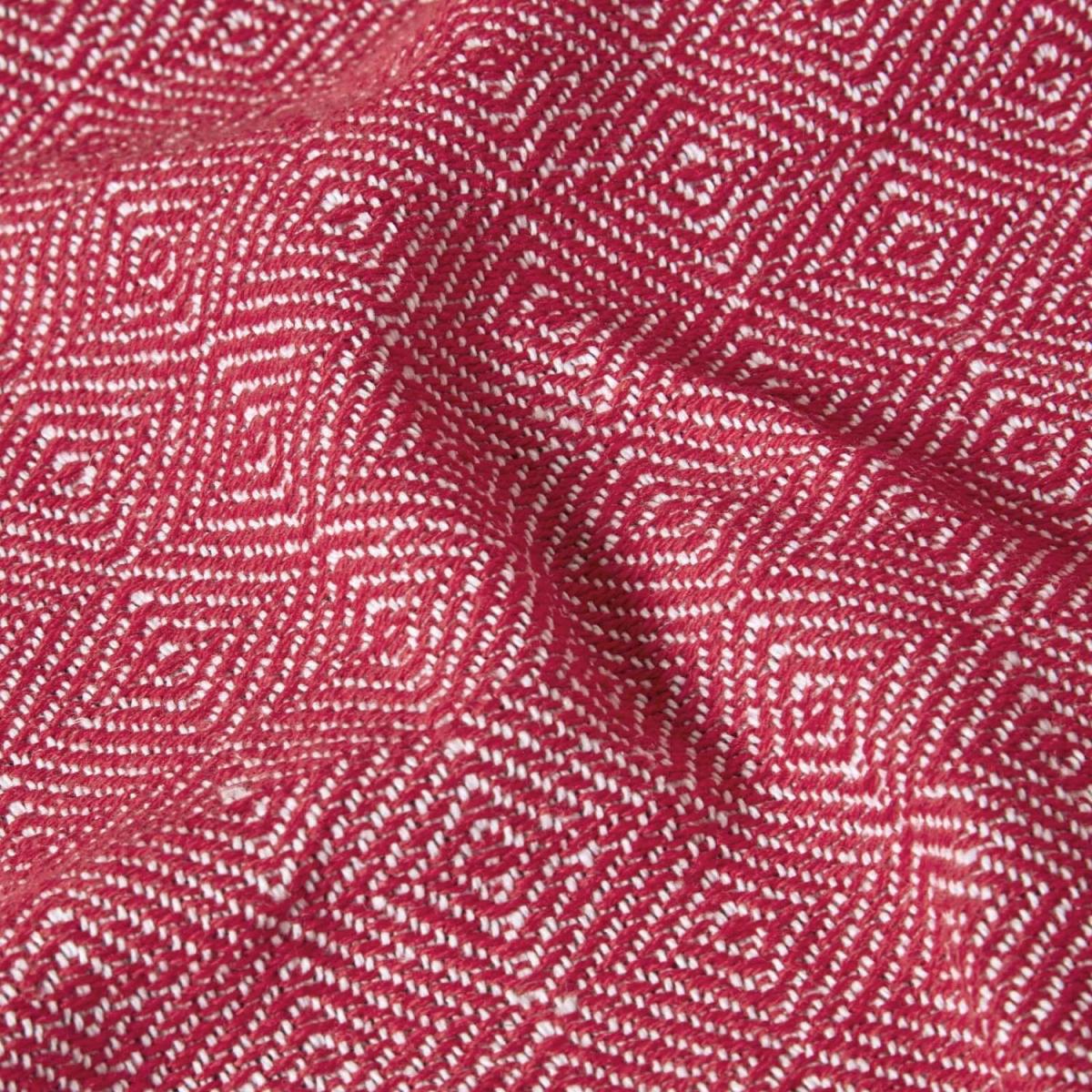 Homescapes Malda Cotton Throw with Tassels - Red / 255cm – image 2