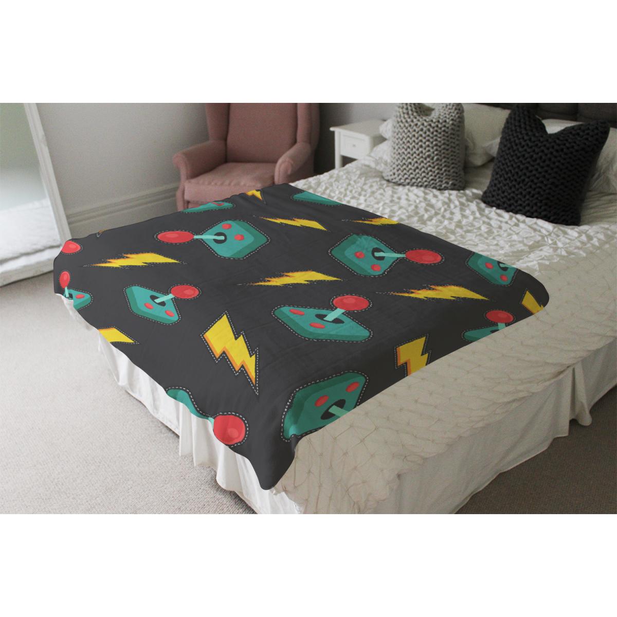 Retro Video Game Joystick Blanket - Black – image 4