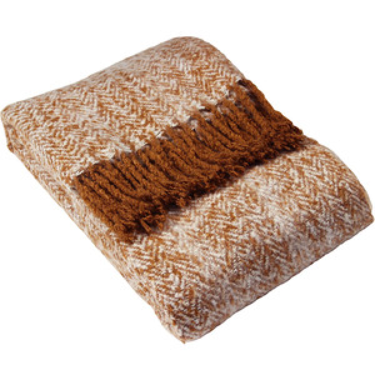Herringbone Fringed Throw - Grey – image 6
