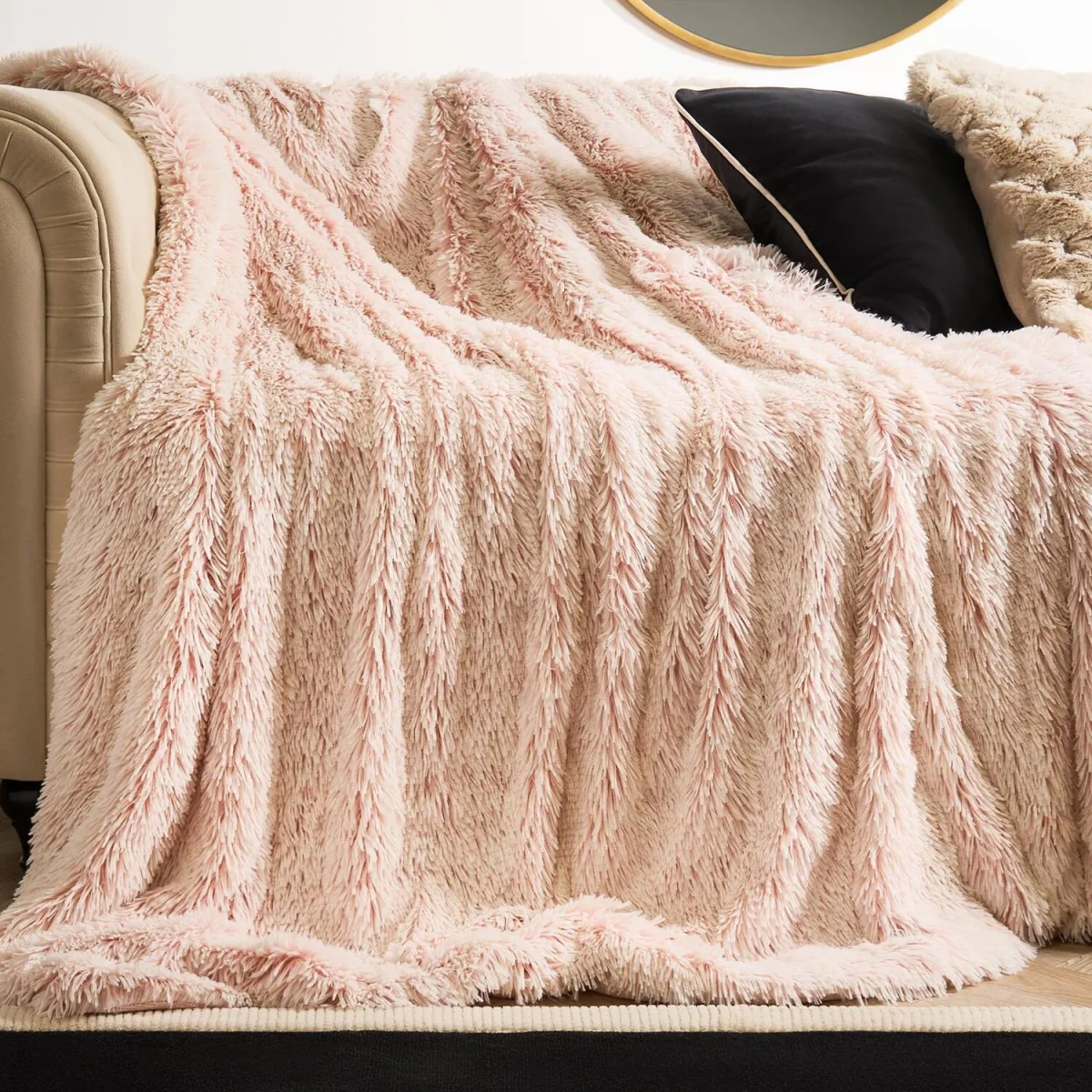OHS Marl Fluffy Throw - Blush / 125cm – image 2