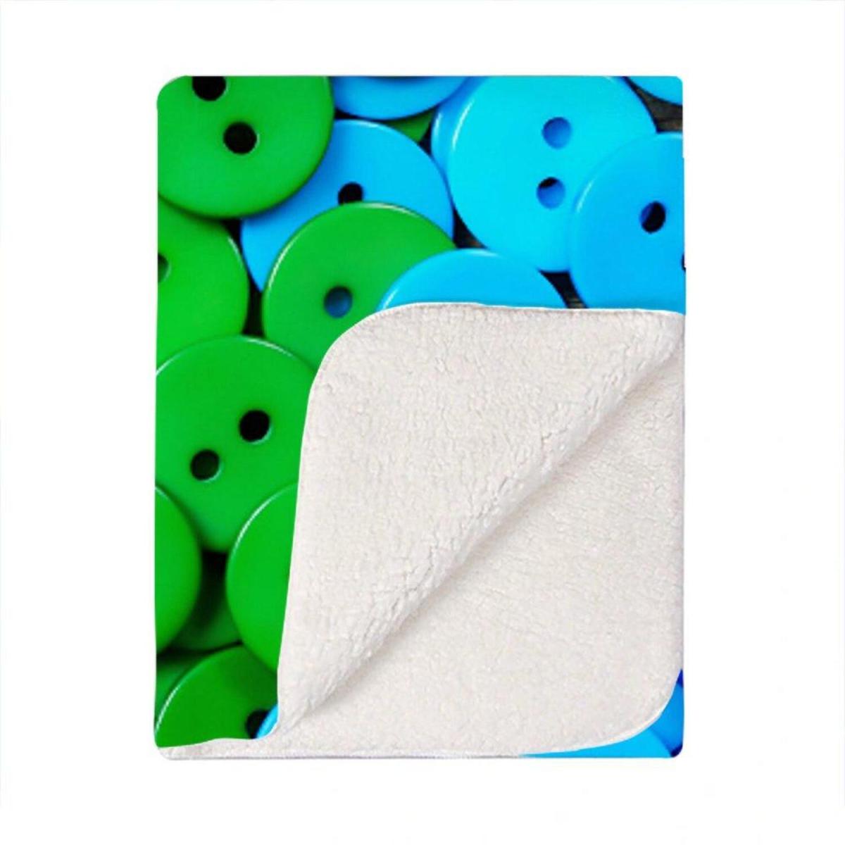 Colourful Buttons Blanket - Green – image 2