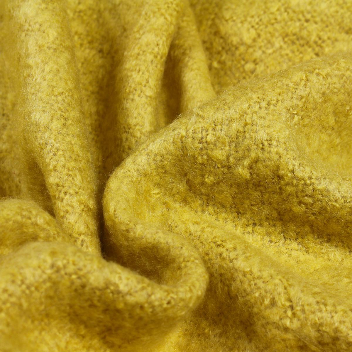Faux Mohair Fringed Throw - Ochre – image 3