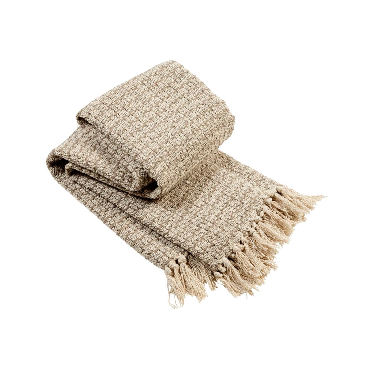 Marrakesh Super Soft Cotton Throw - Natural / 228cm