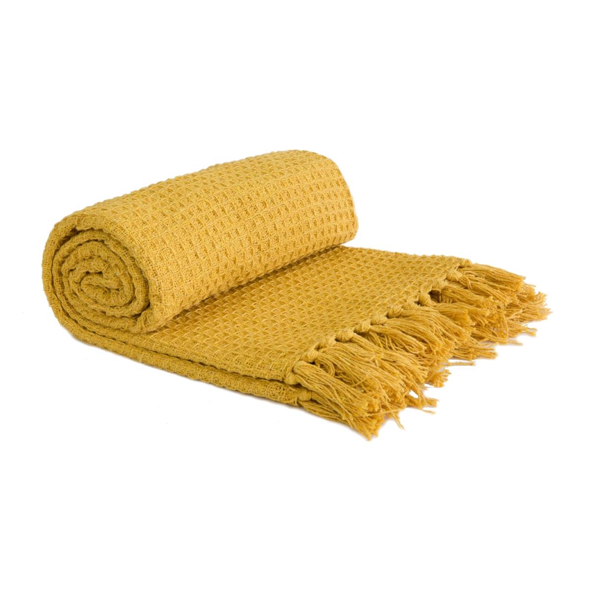Honeycomb Throw - Ochre / 178cm