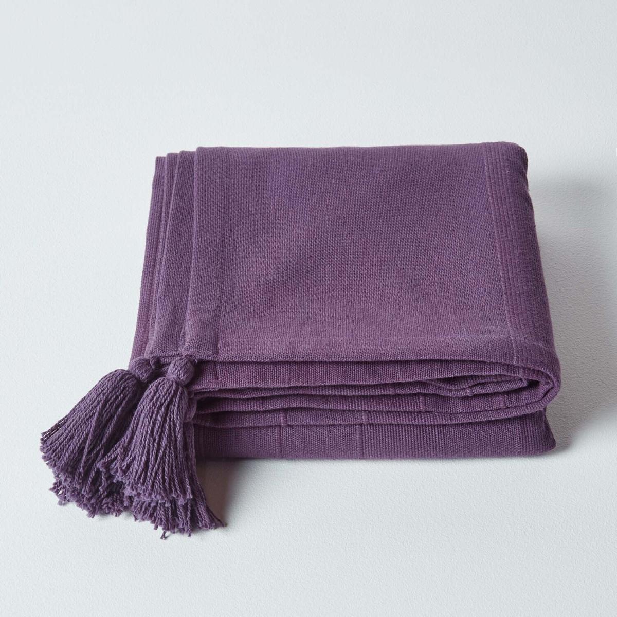 Homescapes Cotton Rajput Ribbed Throw - Blue / 0.87kg / 200cm – image 24