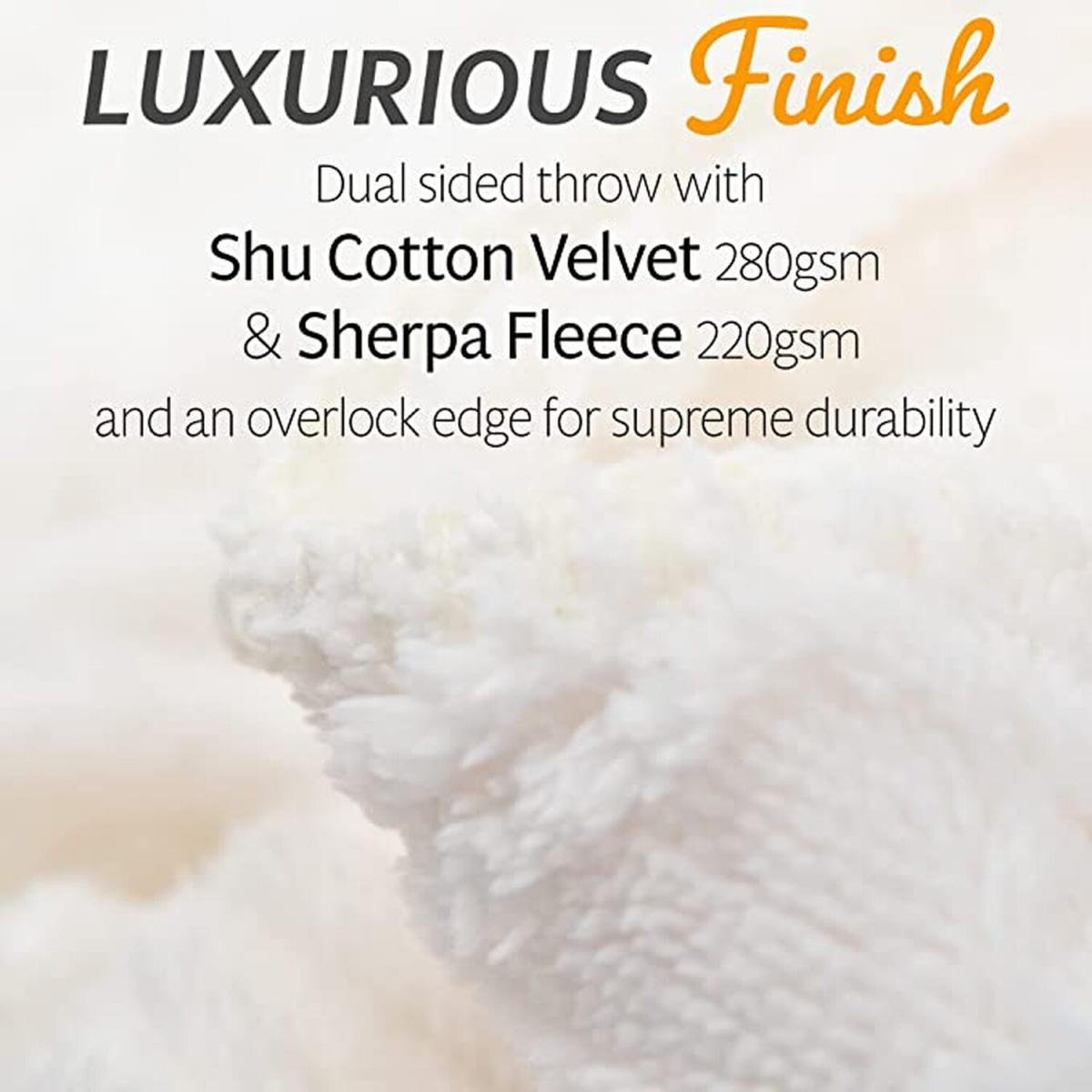 GlamHaus Heated Throw Electric Blanket - Luxurious and Soft Design - White – image 6