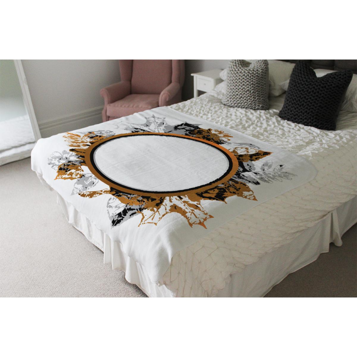 Paint Print Autumn Decoration Blanket - Orange – image 4