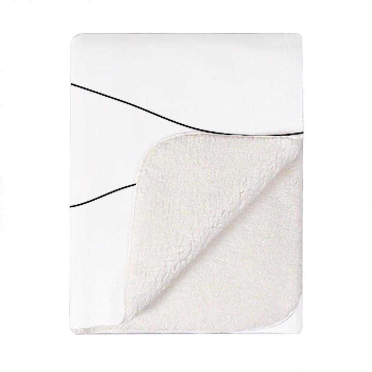 Monochrome Line Drawn Poppies Blanket - White – image 2