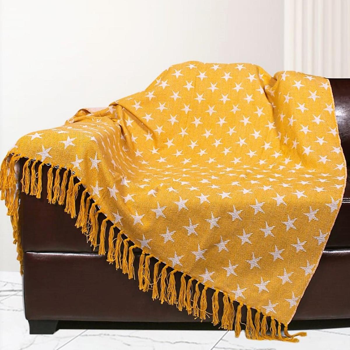 Jacquard Throw Star Mustard - Mustard – image 2