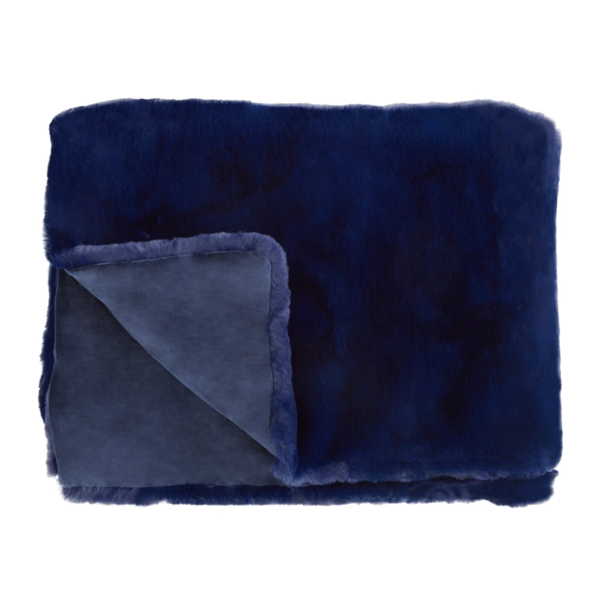 Bosie Lamina Navy Blue Faux Fur Throw - Blue – image 1