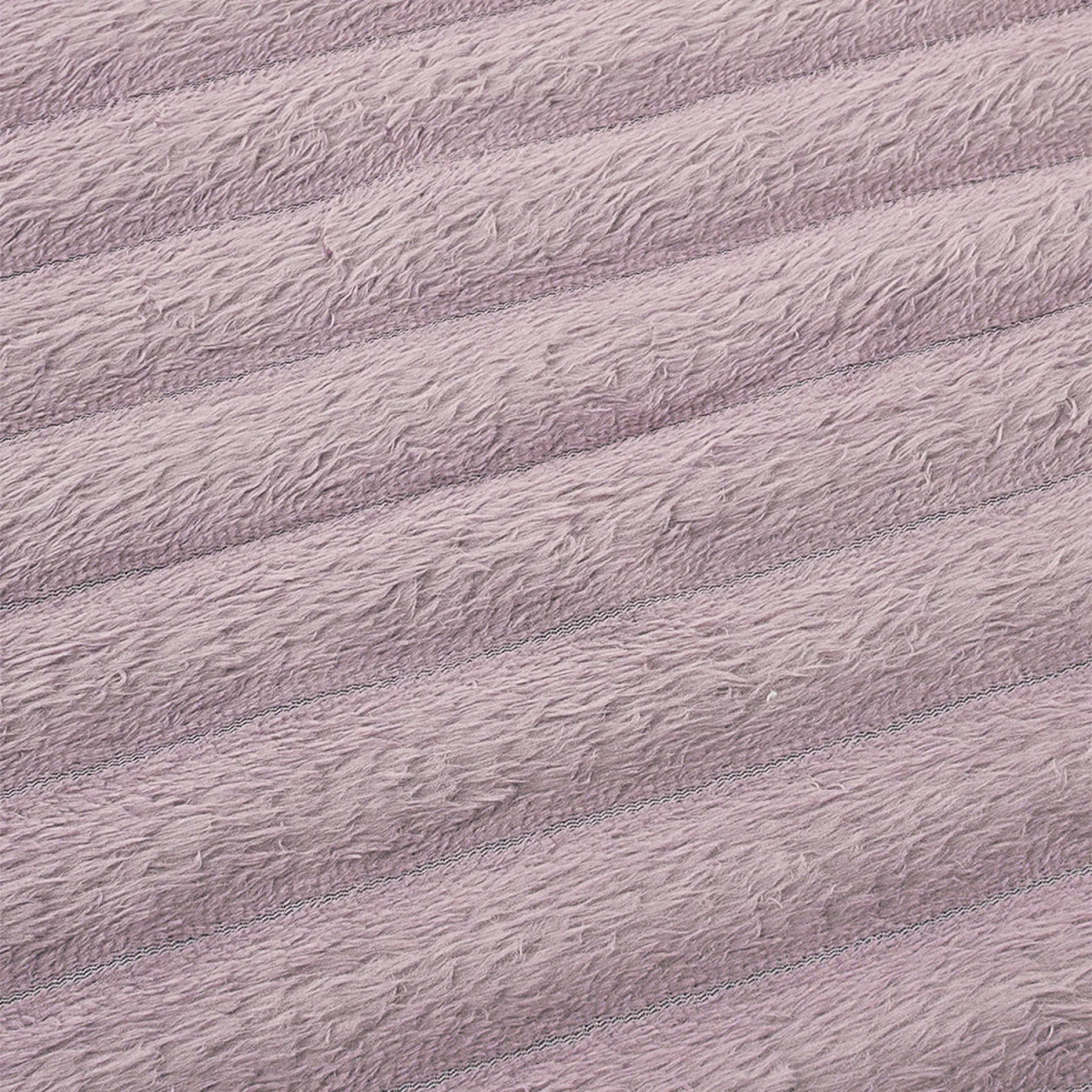 Reversible Fluffy Striped Throw Blanket,230 x 200cm - Purple – image 3