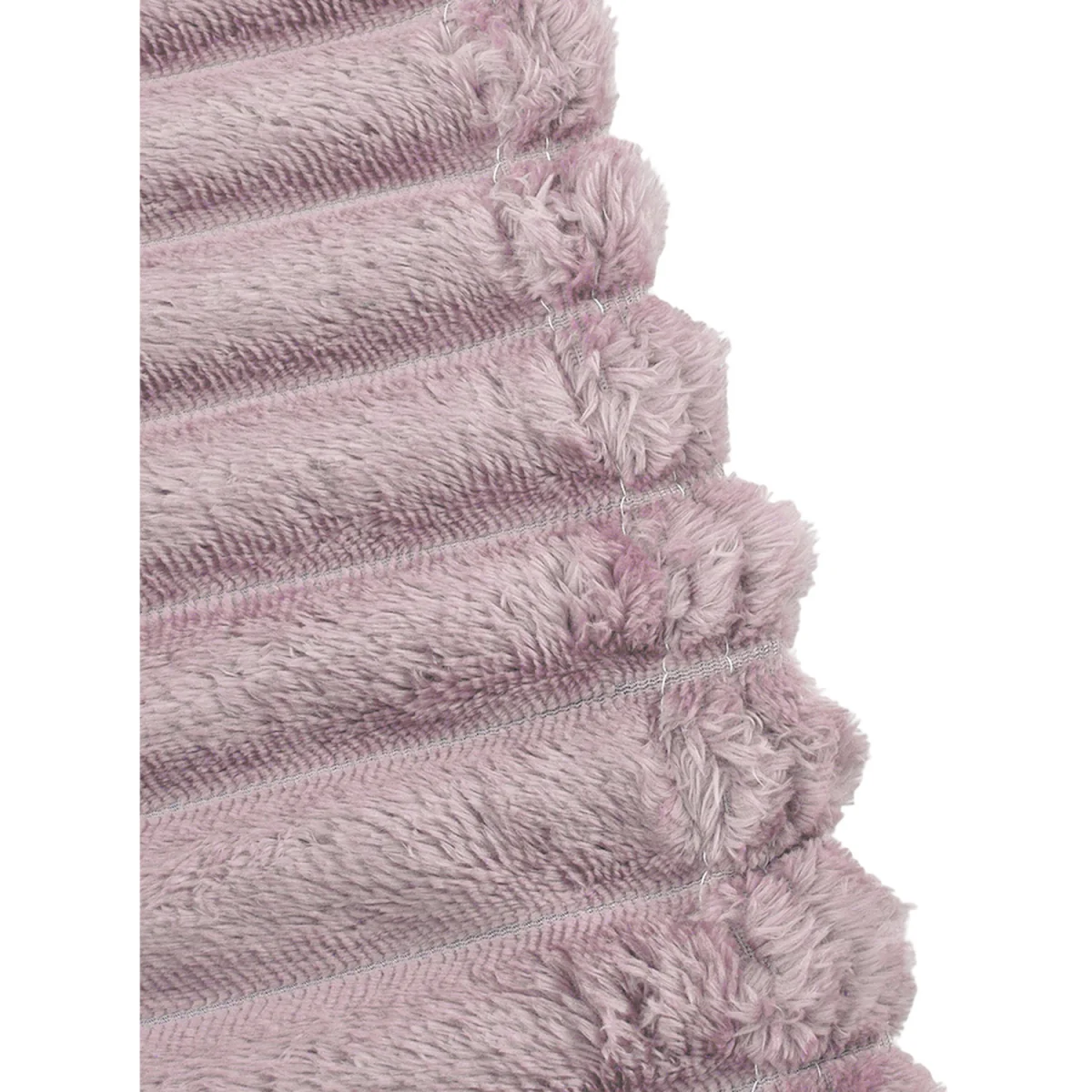 Reversible Fluffy Striped Throw Blanket,230 x 200cm - Purple – image 4