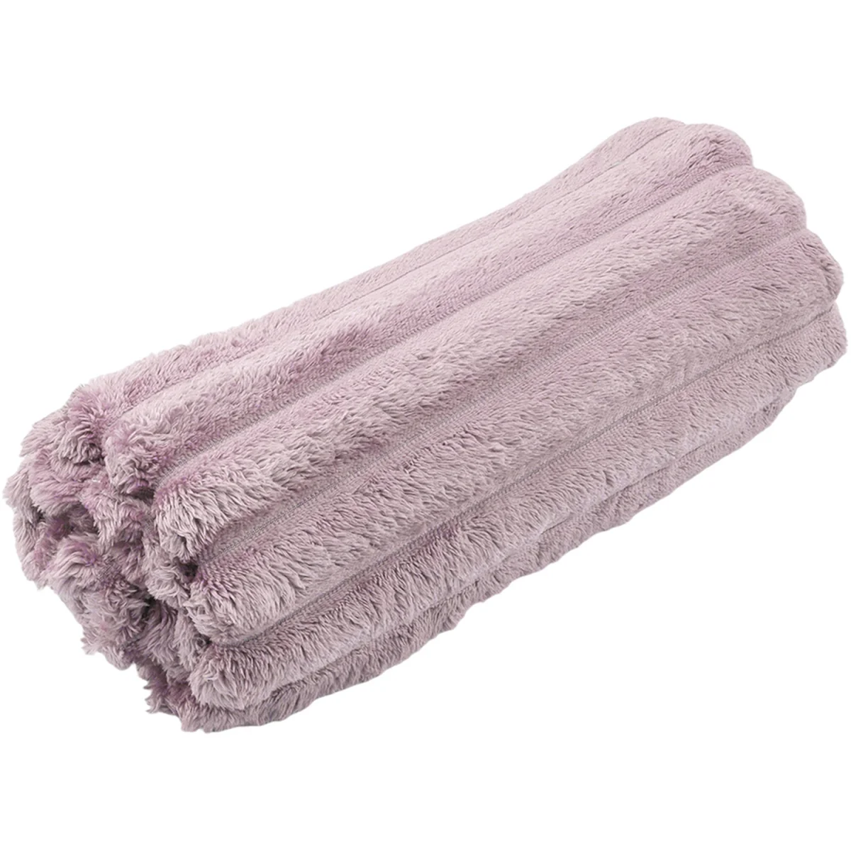 Reversible Fluffy Striped Throw Blanket,230 x 200cm - Purple – image 5