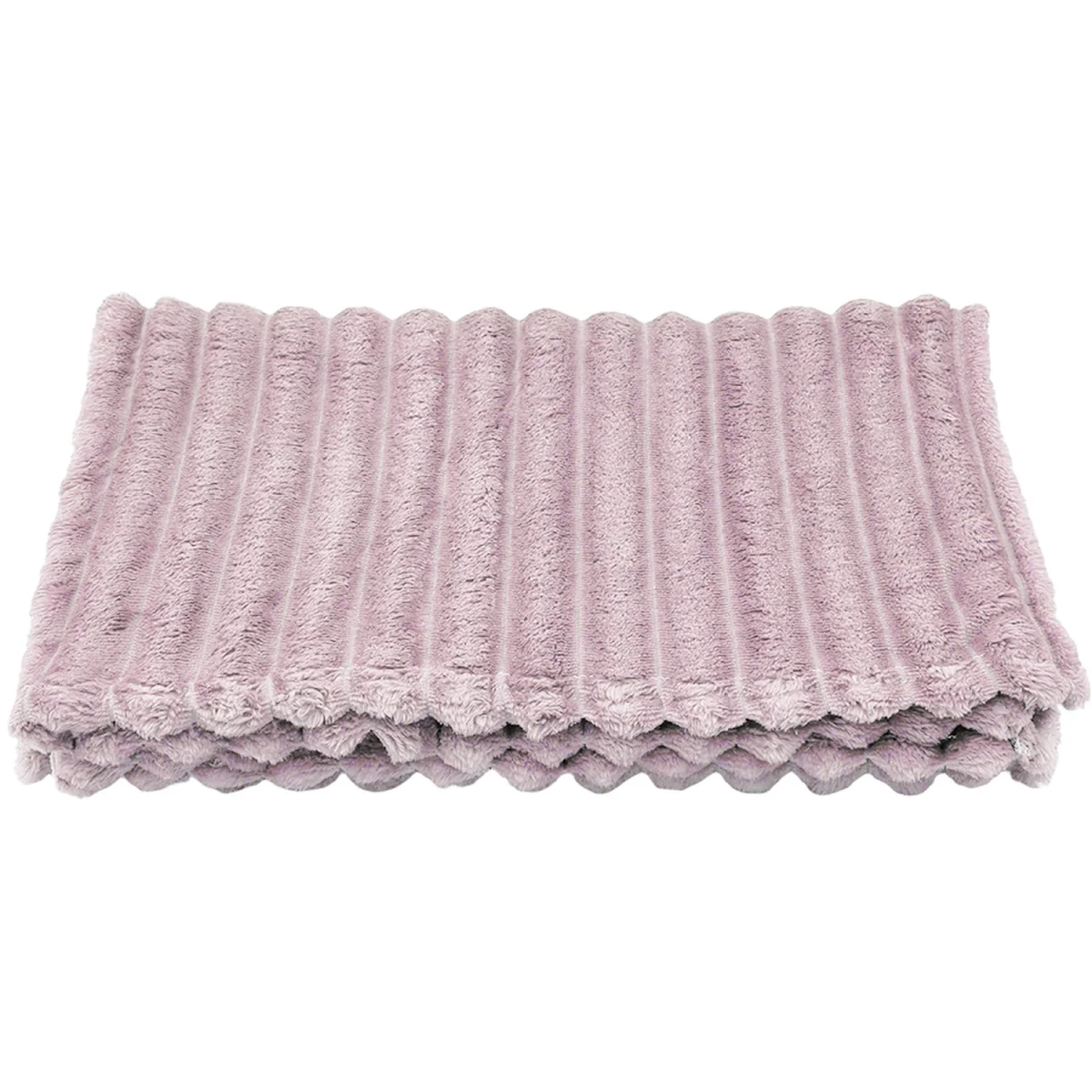Reversible Fluffy Striped Throw Blanket,230 x 200cm - Purple – image 6