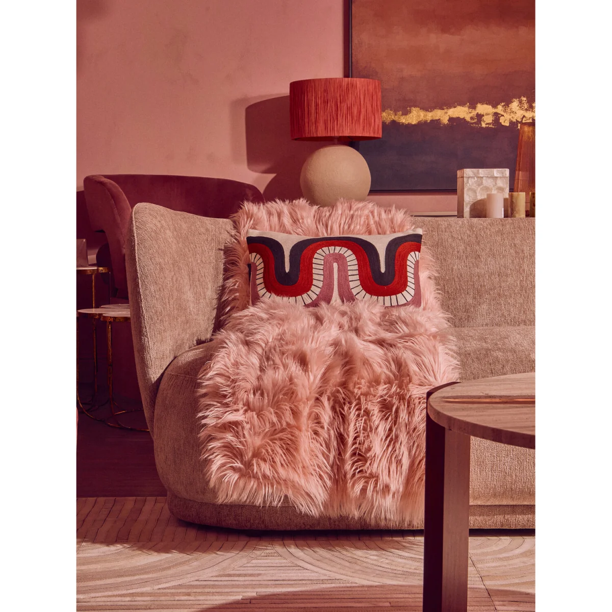 Bosie Lamina Pink Faux Fur Throw - Pink – image 4