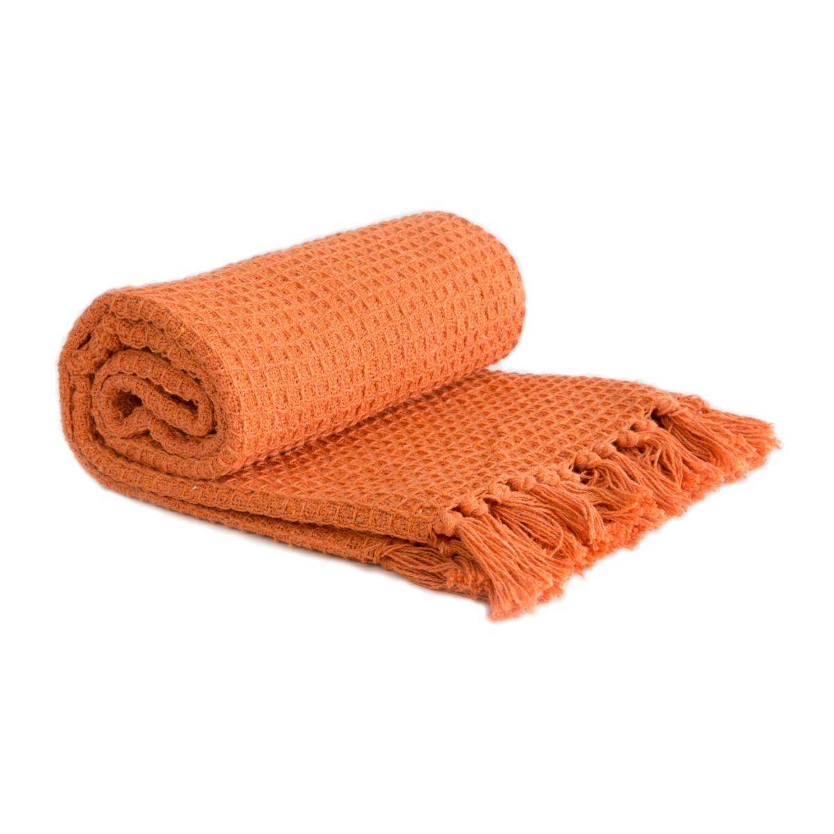 Honeycomb Throw - Orange / 178cm