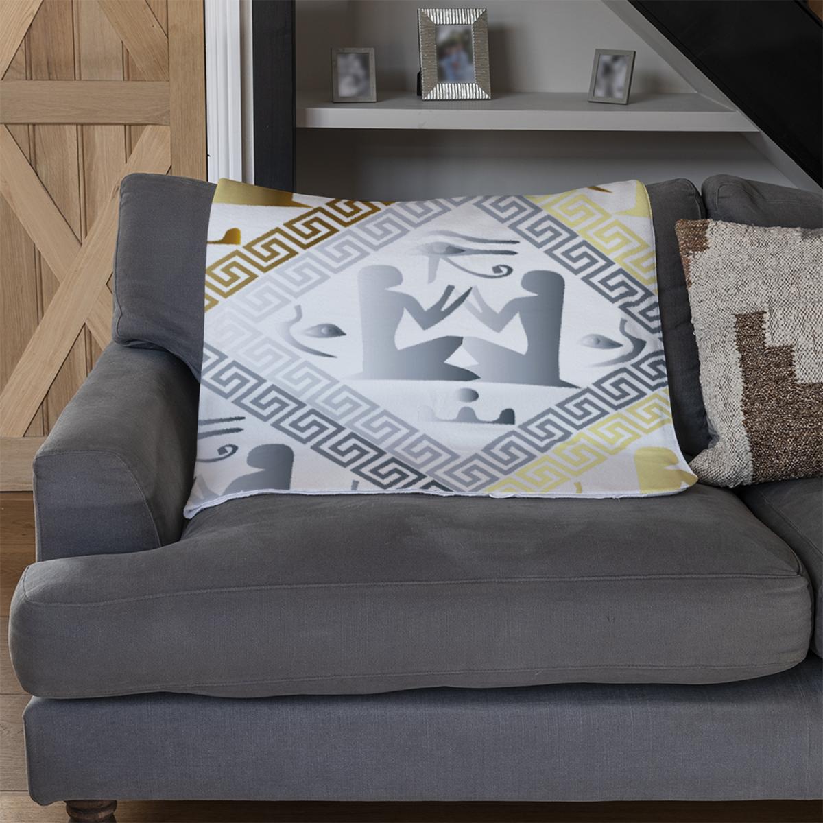 Egyptian Hieroglyphs In Gold  Silver Blanket - Gold – image 3