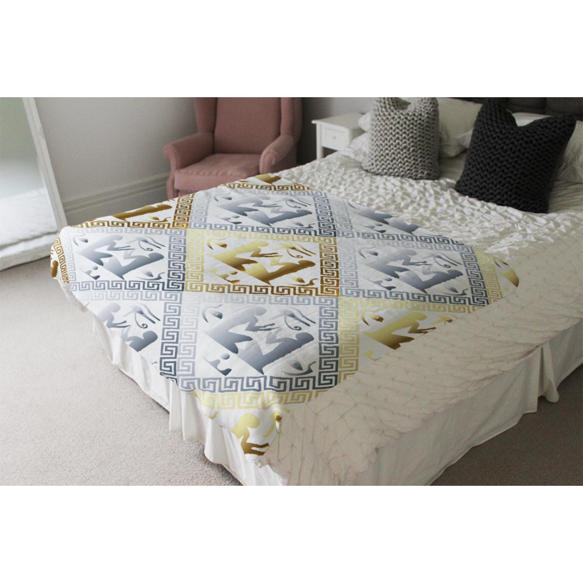 Egyptian Hieroglyphs In Gold  Silver Blanket - Gold – image 4