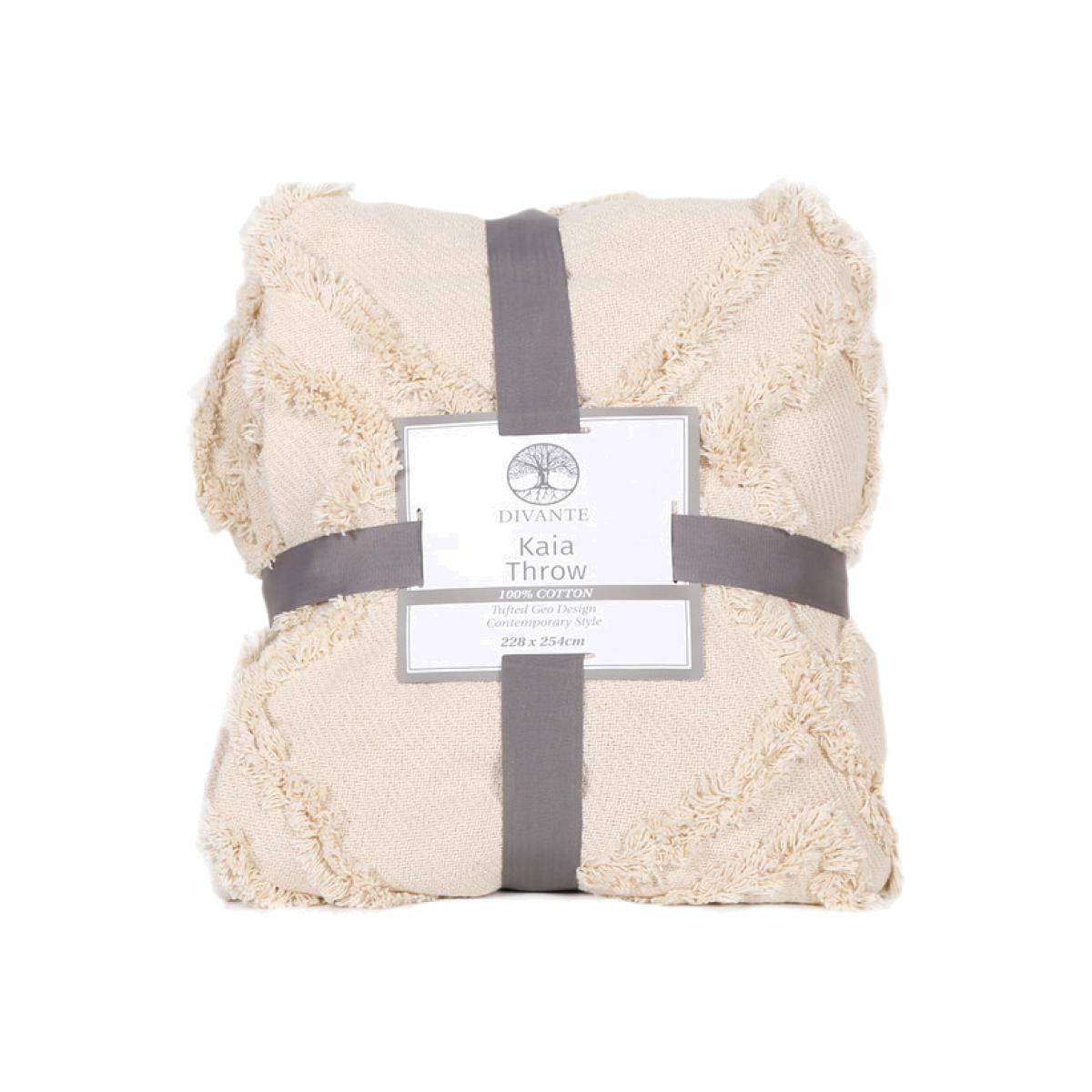 Kaia Tufted Geo Throw - Ecru – image 1