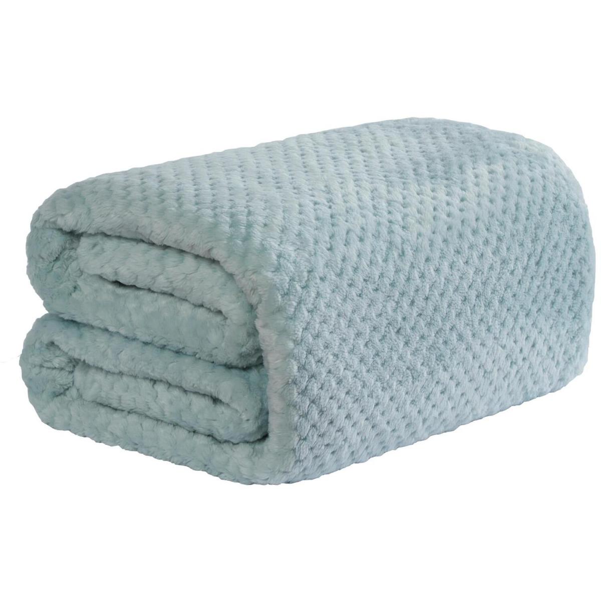 Luxury Large Waffle Honeycomb Mink Throw - Blue / 200cm – image 2
