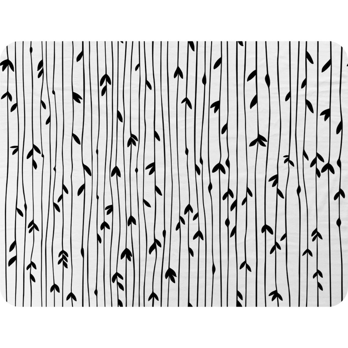 Sketchy Leaves Scattered  Blanket - Black – image 2