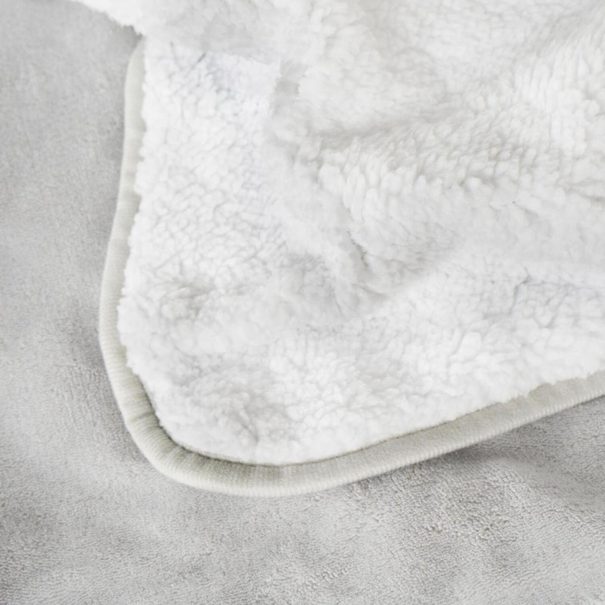 Sherpa Heated Electric Blanket Throw Over Winter Warm - Grey – image 6
