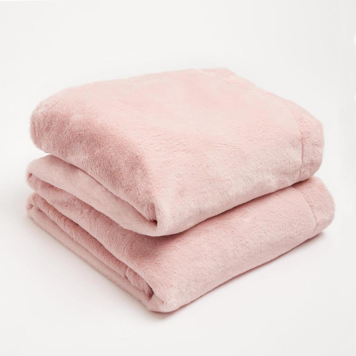 Sienna Faux Rabbit Soft Warm Flannel Fleece Throw - Pink / 240cm – image 3