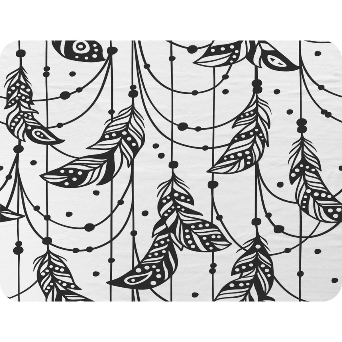 Hand Drawn Bohemian Chic Style Blanket - Black – image 2