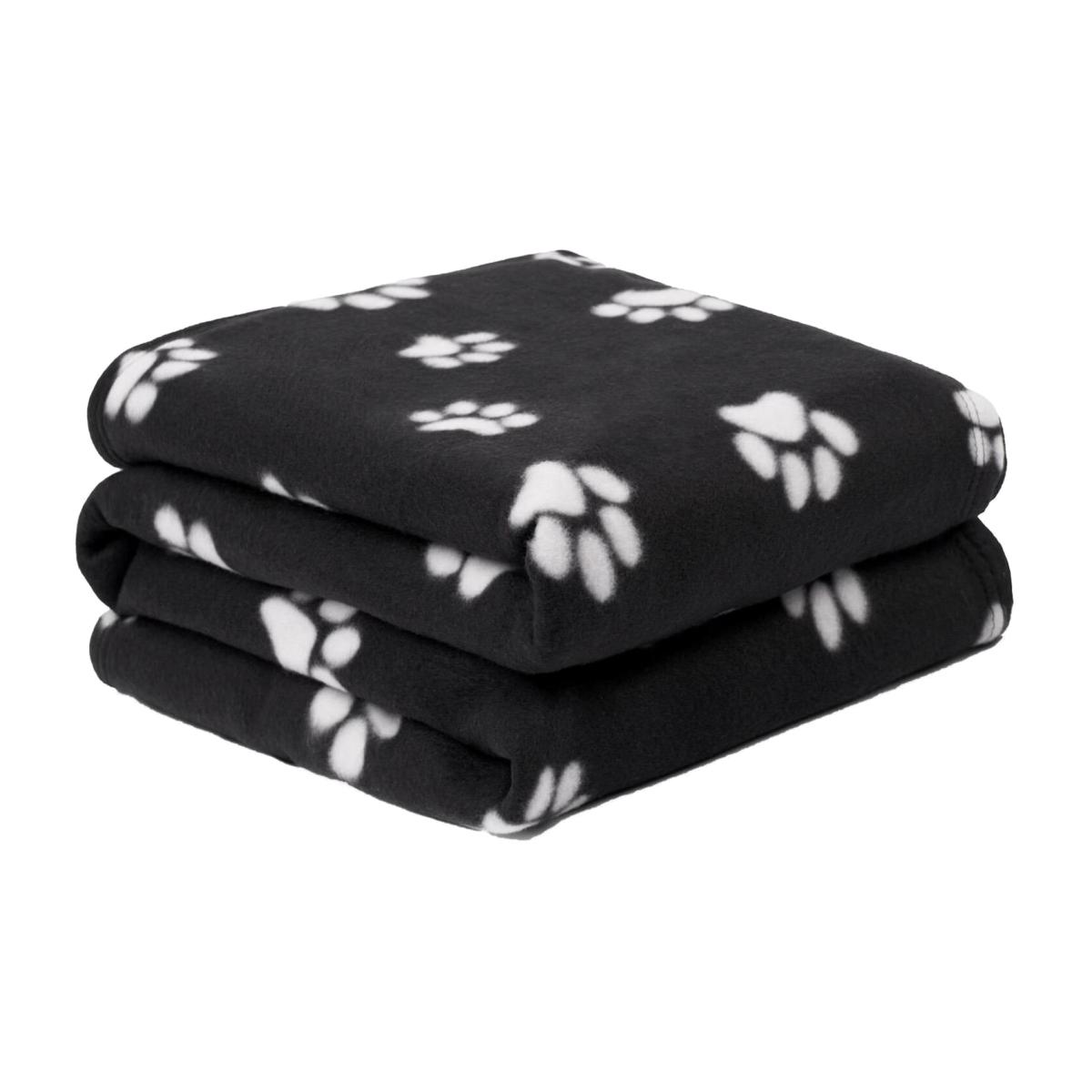 Paw Pet Dog Blanket Throw - Black