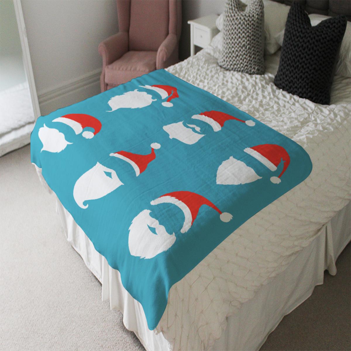 Santa Hats Soft Blanket - Blue – image 3
