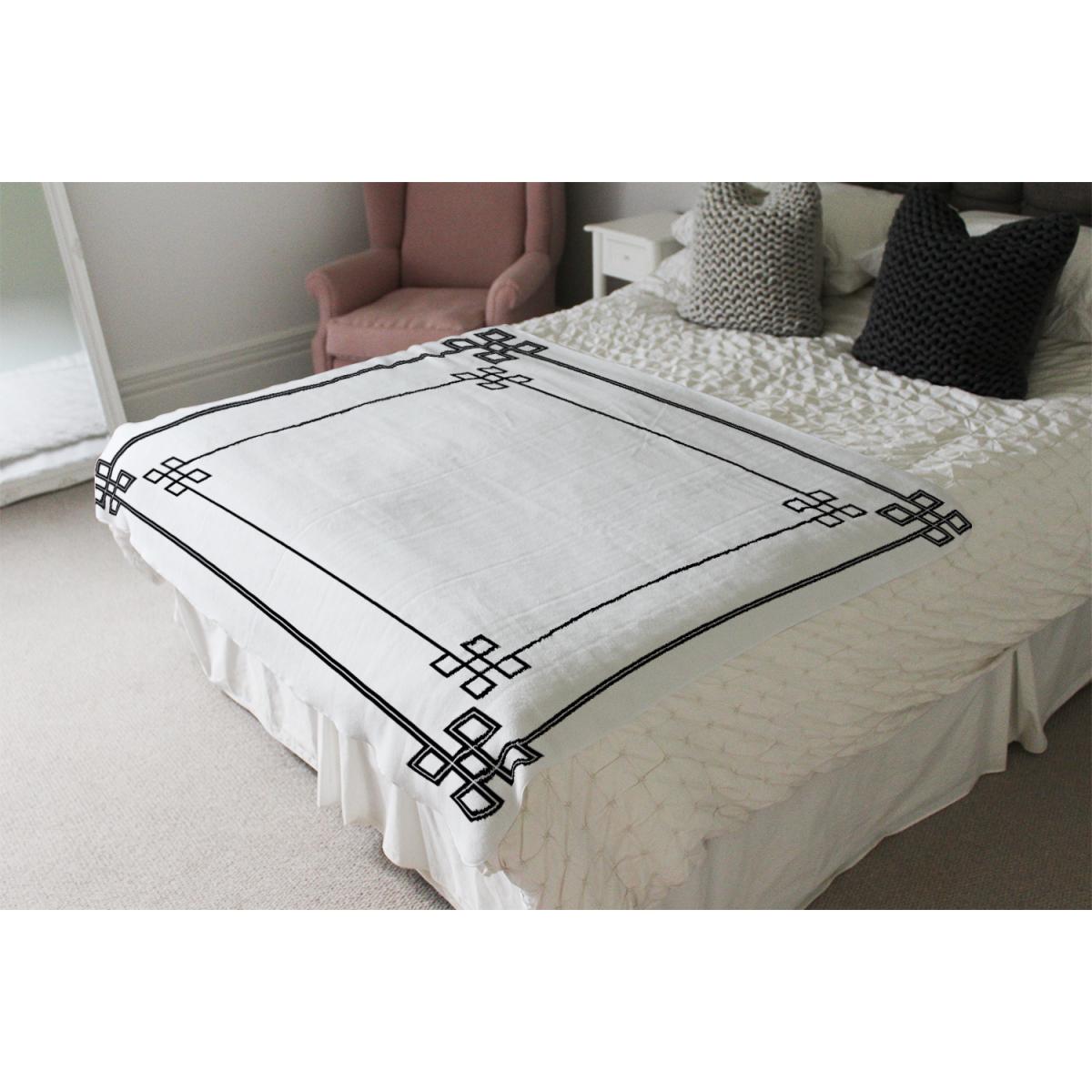 Roman Style Ornamental Frame Blanket - Black – image 4