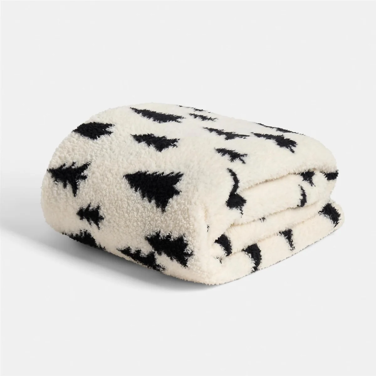 OHS Festive Christmas Tree Fleece Throw - Monochrome – image 4