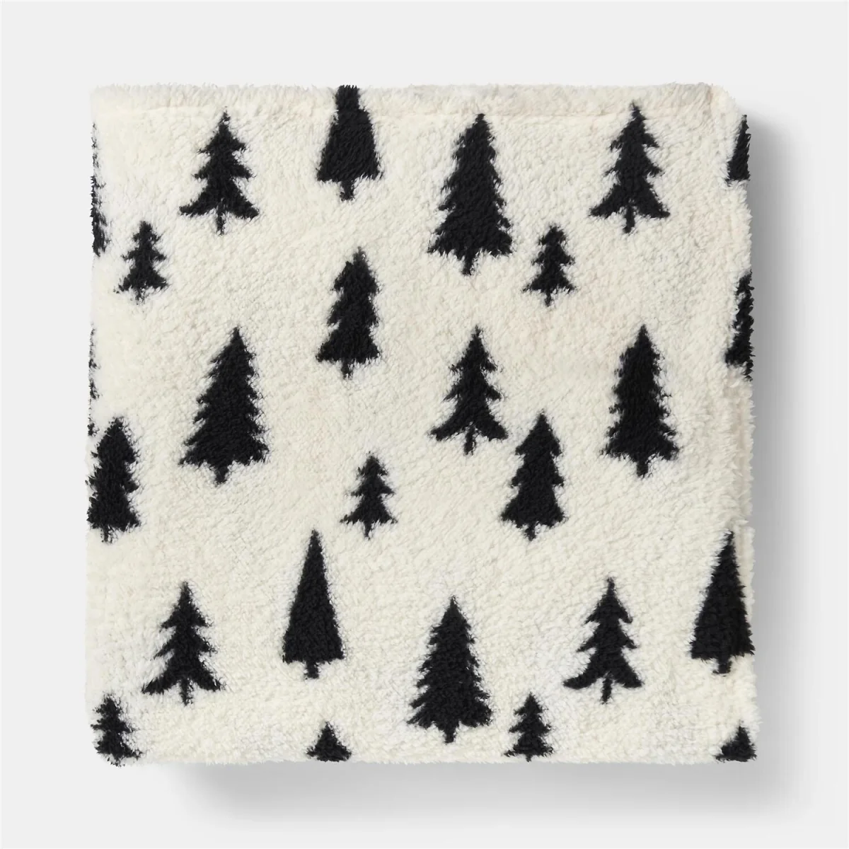 OHS Festive Christmas Tree Fleece Throw - Monochrome – image 5