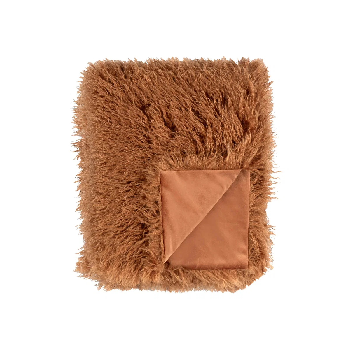 Rowan Faux Fur Throw - Ginger
