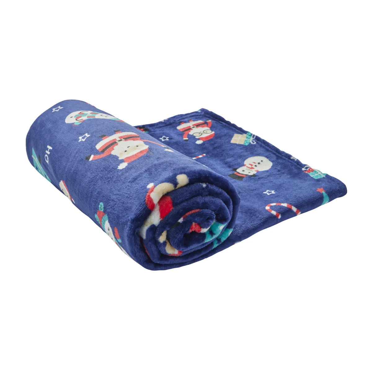 Christmas Design Fleece Throw - Blue