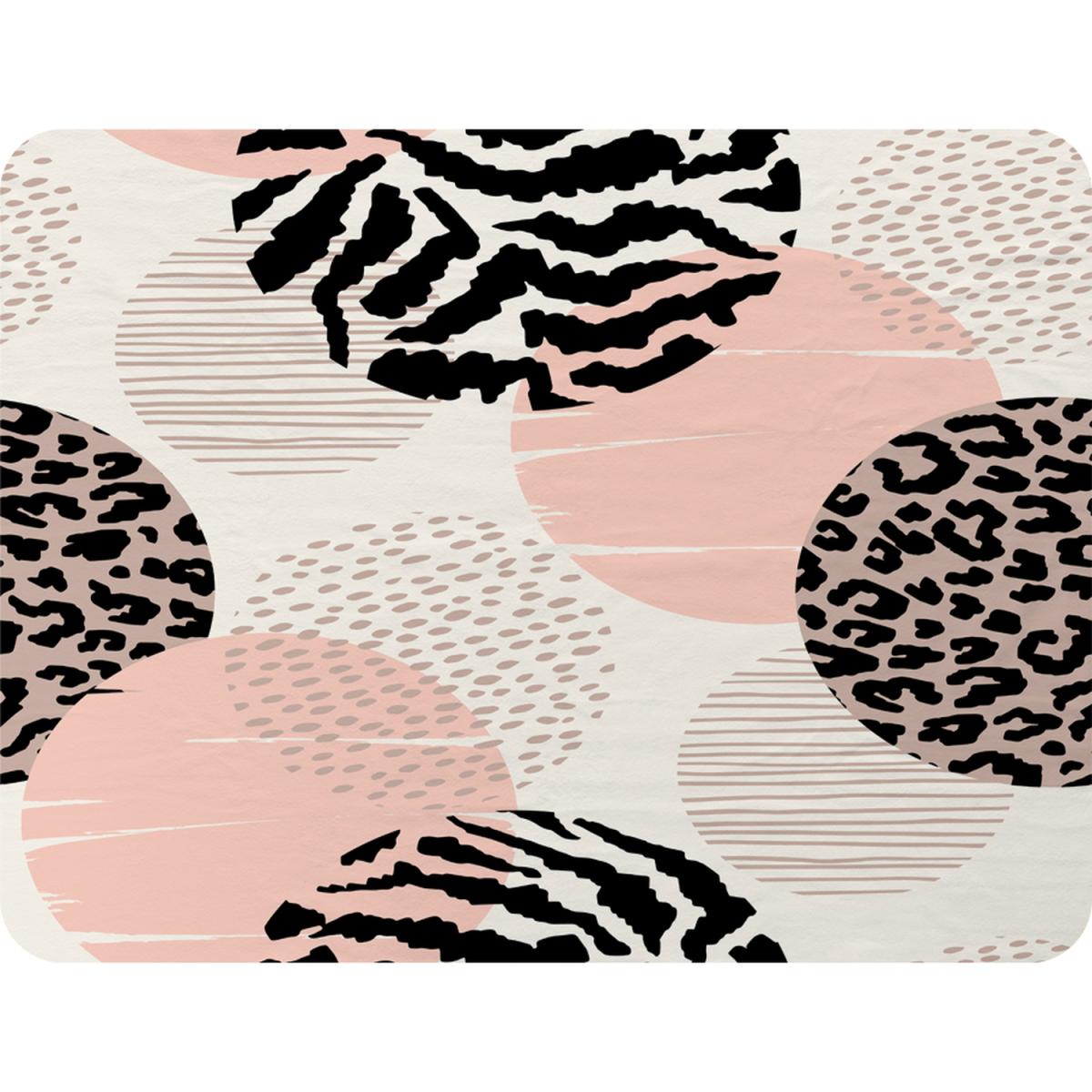 Abstract Geometrics With Animal Print And Circles Blanket - Pink – image 2