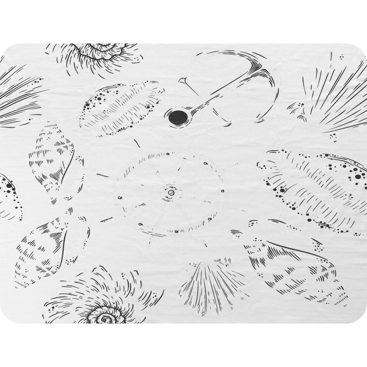 Drawn Nautical Elements Blanket - Black – image 2