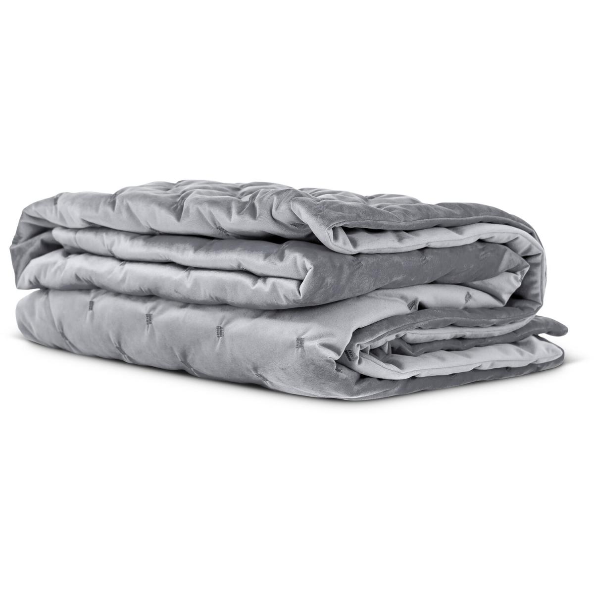 Luxurious Quilted Velvet Throw - Charcoal Grey – image 2