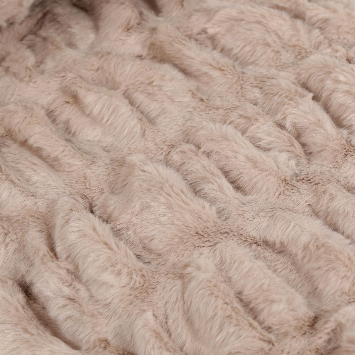 Seersucker Faux Fur Throw - Mink – image 4