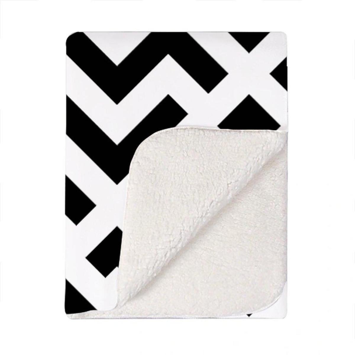 Black And White Abstract Pattern Blanket - Grey – image 2